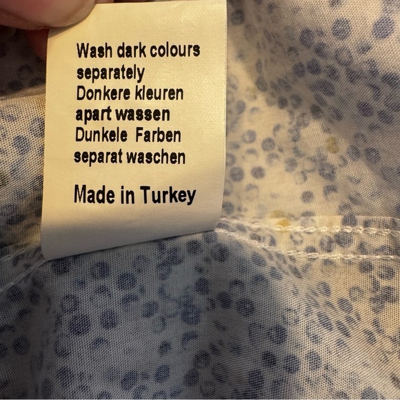 R2 Amsterdam White Graphic Blue Dot Mens Button Up Top- Modern Fit- Size 2XL - Picture 10 of 11